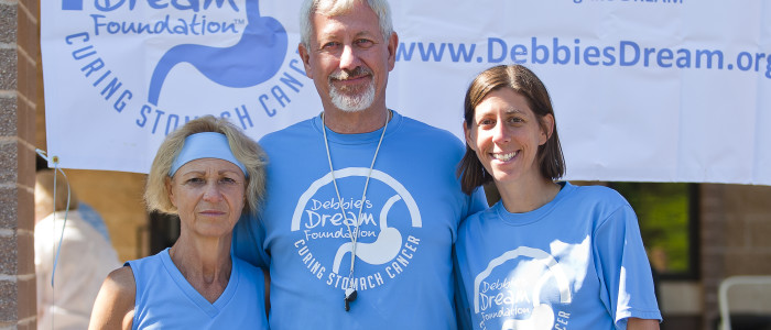 Paul Bosela, Angela Bosela and Sheila Gambaccini supporting Debbie's Dream Foundation: Curing Stomach Cancer at 5K race